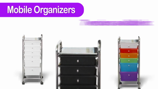 ECR4Kids 10-Drawer Mobile Organizer, Storage Cart, Assorted - image 2 of 13