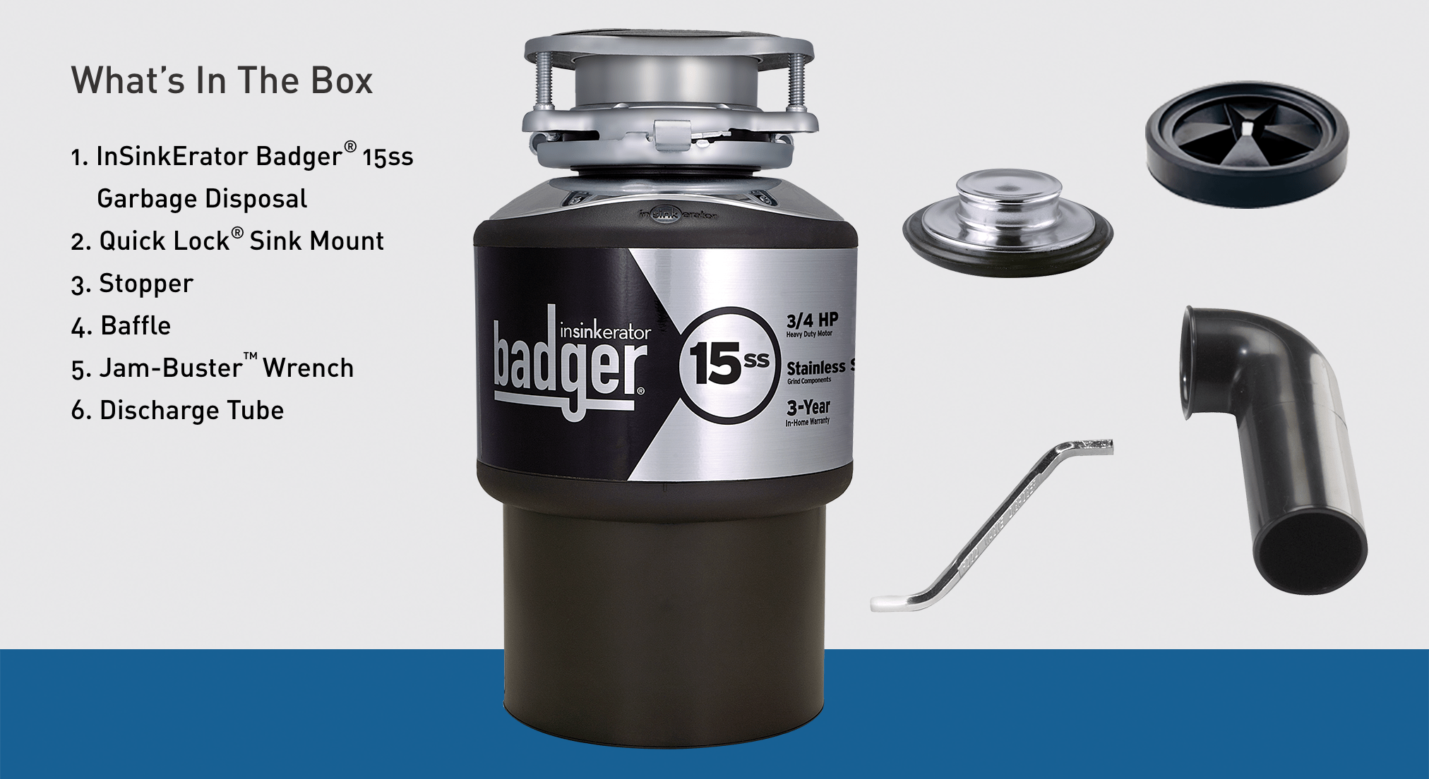 Insinkerator Badger 15ss 3 4 Hp Continuous Feed Garbage Disposal At Insinkerator Badger 15ss 3 4 Hp Continuous Feed Garbage Disposal