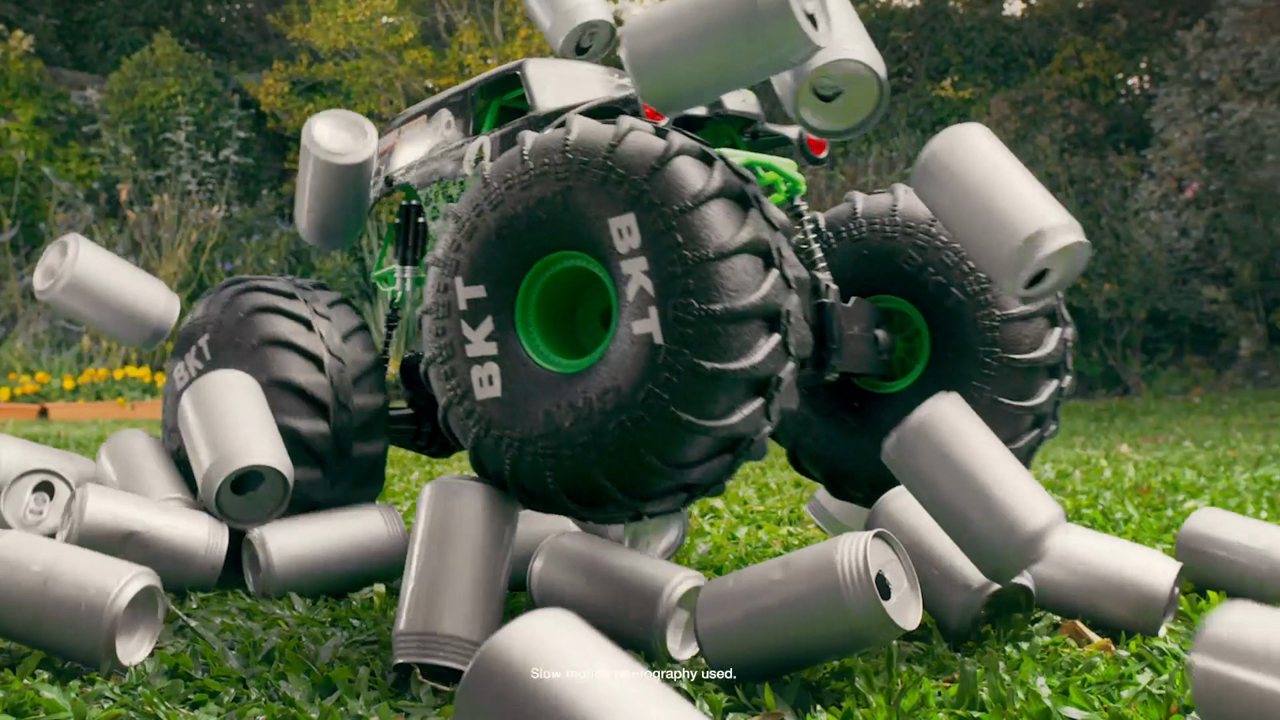 thumbnail video image 2 of Monster Jam, Official Mega Grave Digger All-Terrain Remote Control Monster Truck with Lights, 1:6 Scale, Kids Toys for Boys and Girls Ages 4-6+ , 2 of 9