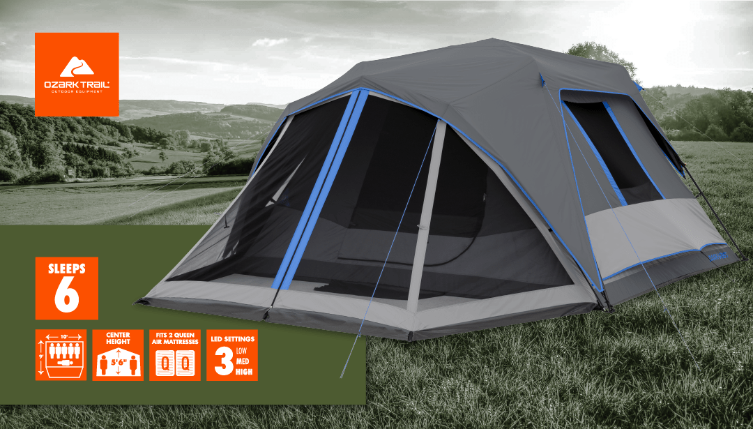 Ozark Trail 6 Person Instant Cabin Dark Rest Tent Review