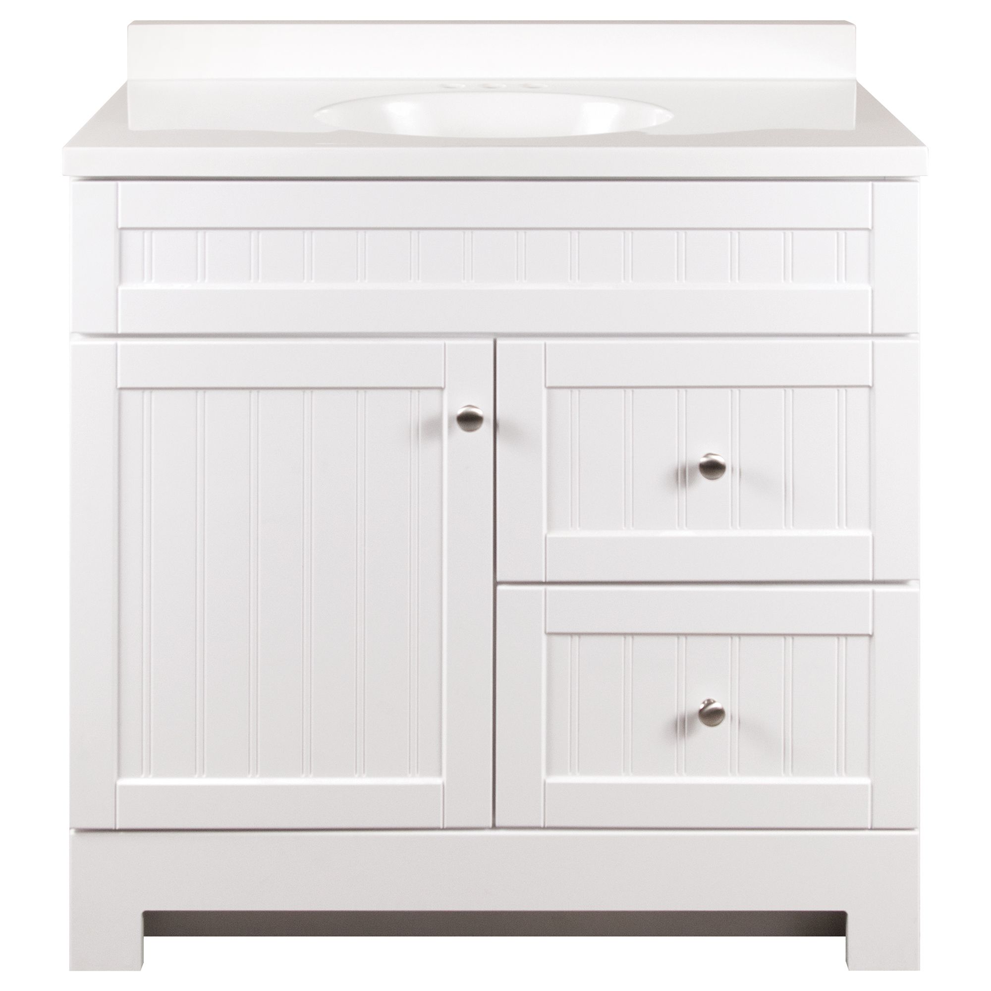 Style Selections Ellenbee 30 5 In White Single Sink Bathroom Vanity 36 5 In White