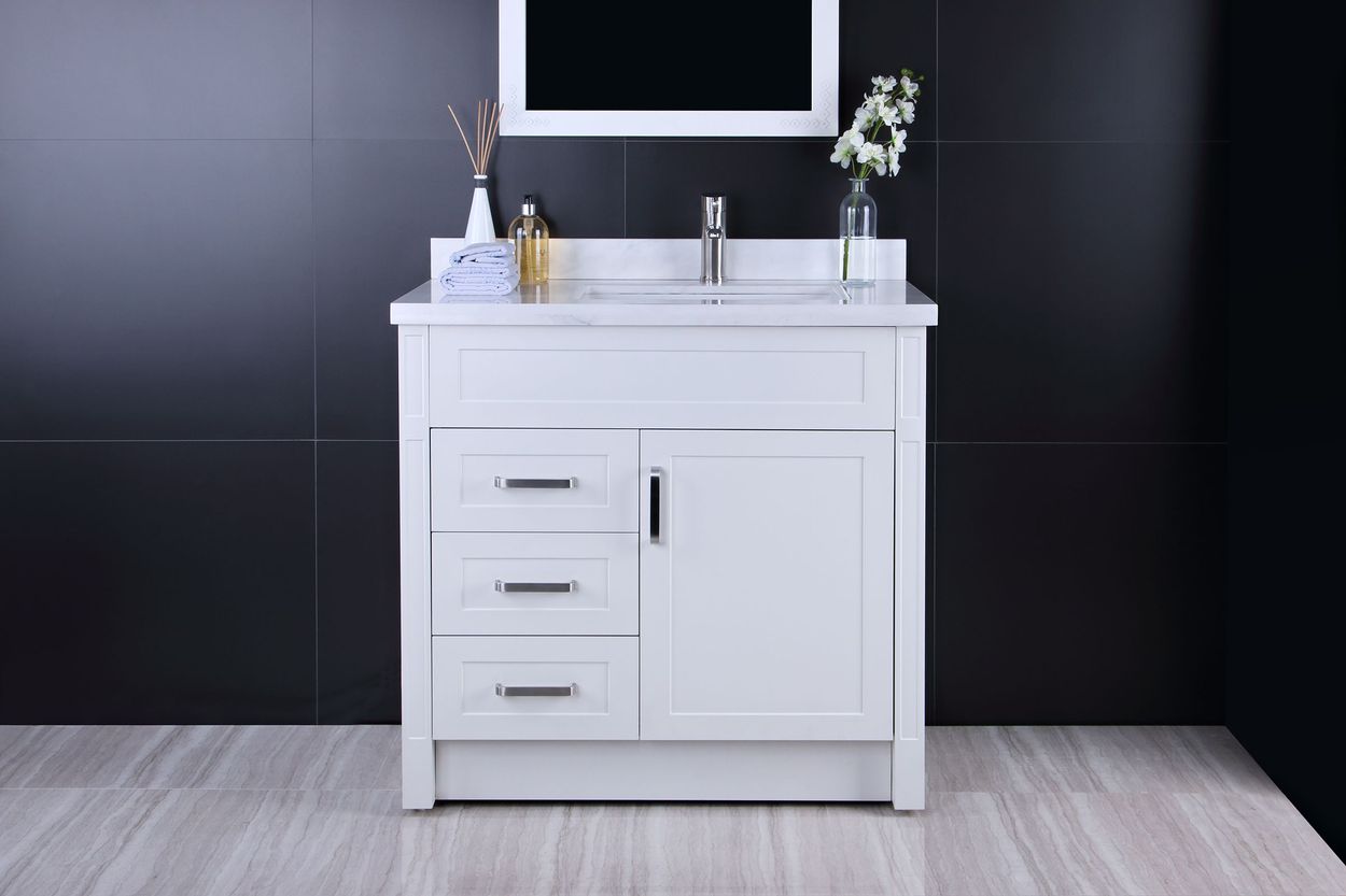 Afi 36 Stainless Steel Bathroom Vanity With Faucet