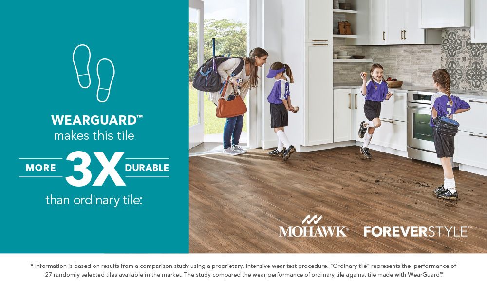 Mohawk Foreverstyle Oak Wood 6 In X 24 Porcelain Look Floor Wearguard Makes This Tile 3x More Durable Than Ordinary Mohawk Foreverstyle