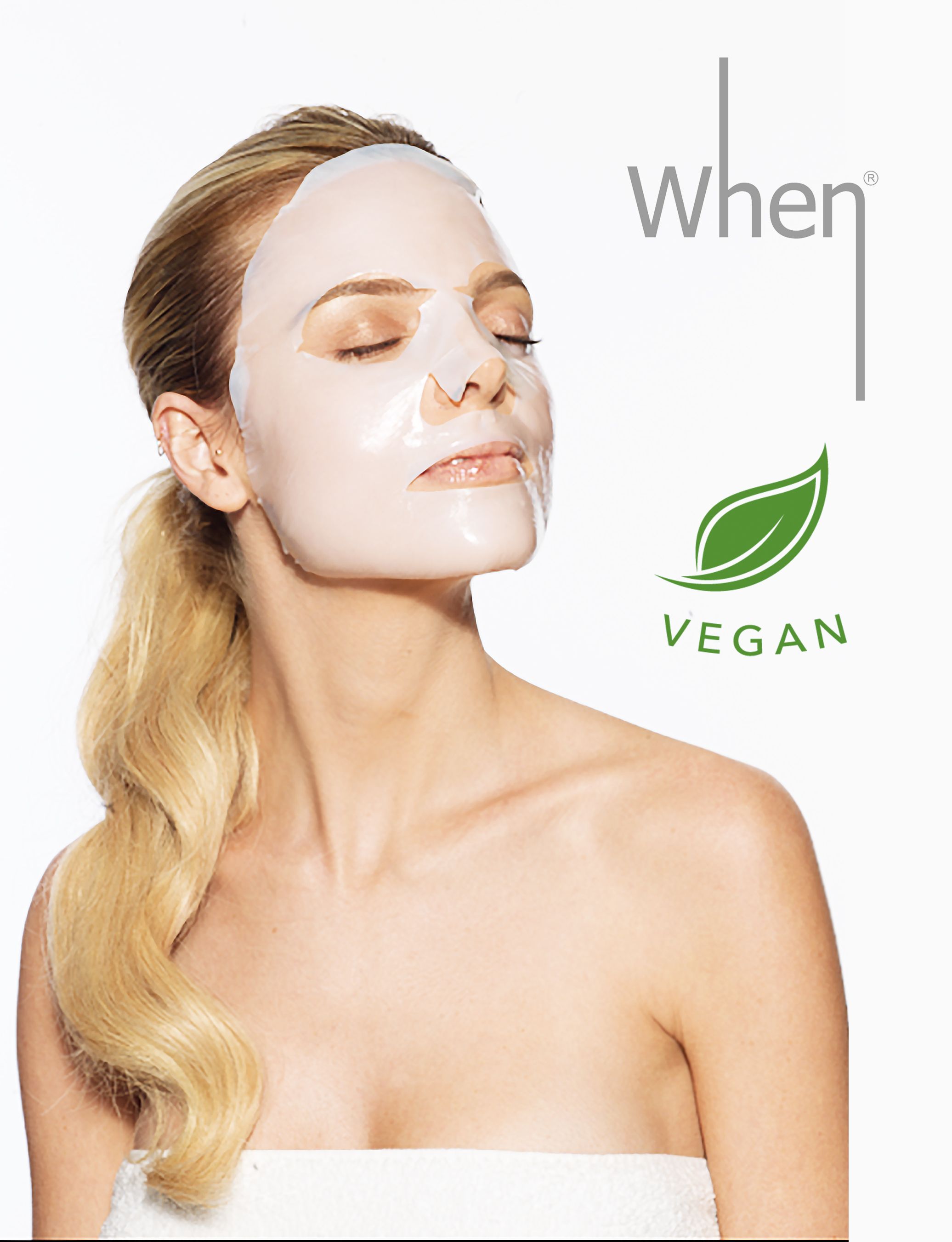 When Vegan Bio-cellulose Sheet Mask on Model Face