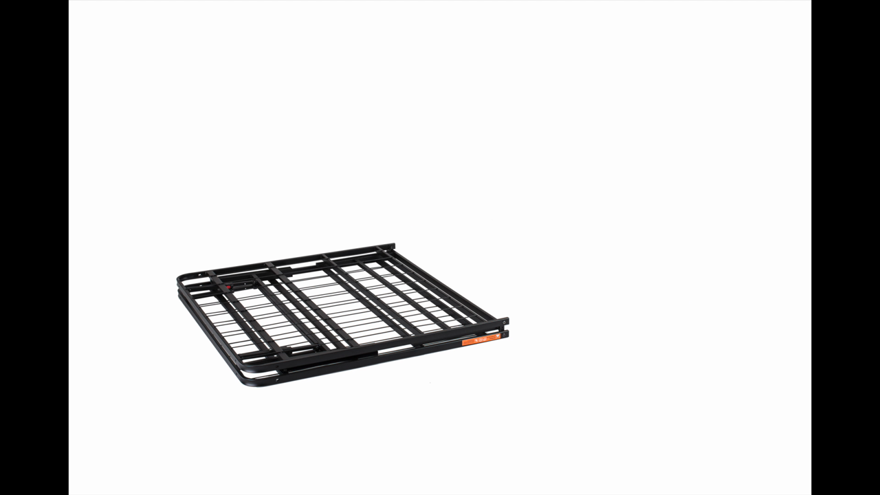 thumbnail video image 2 of Mainstays Queen 18" High Profile Foldable Steel Platform Bed Frame with Storage Space Under Frame, No Box Spring Required, Black, 2 of 16