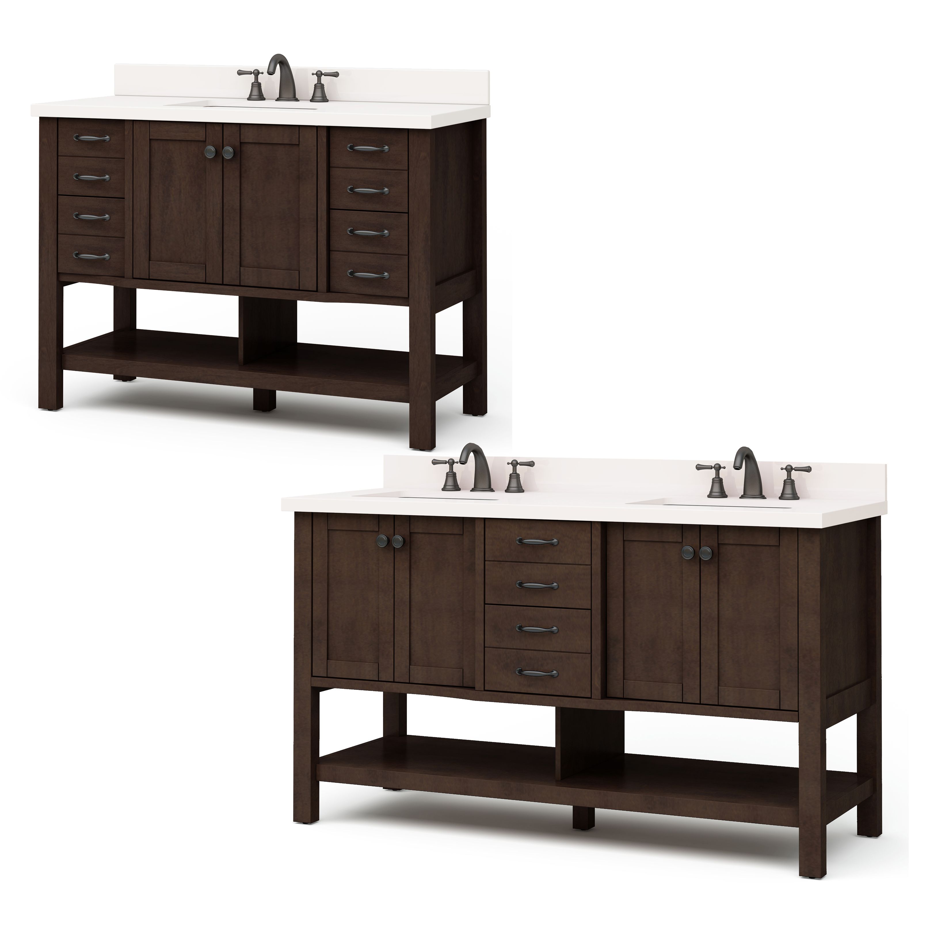Allen Roth Kingscote 36 In Espresso Single Sink Bathroom Vanity Kingscote Vanities Are Also Available In A 48 And 60 Configuration