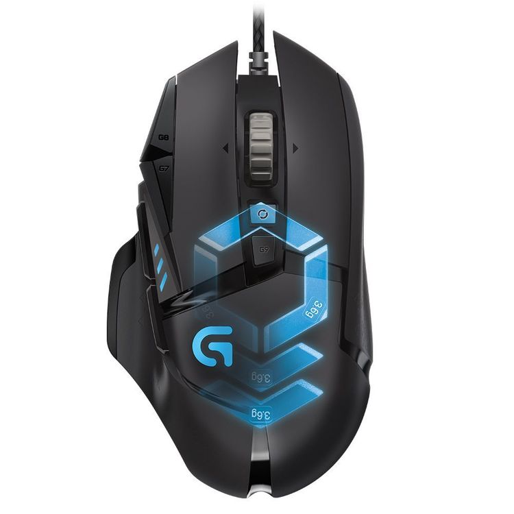 Logitech G502 Proteus Spectrum RGB Tunable Gaming Mouse, 12,000 DPI  On-The-Fly DPI Shifting, Personalized Weight and Balance Tuning with (5)  3.6g