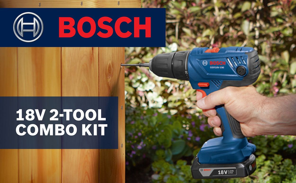 Bosch 2 Tool 18 Volt Power Tool Combo Kit With Soft Case Charger