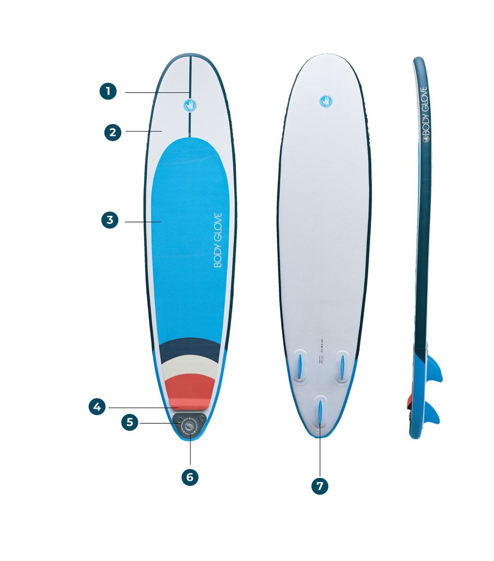 Body Glove EZ8'2 Inflatable Longboard Surfboard,Double Layer Ridge