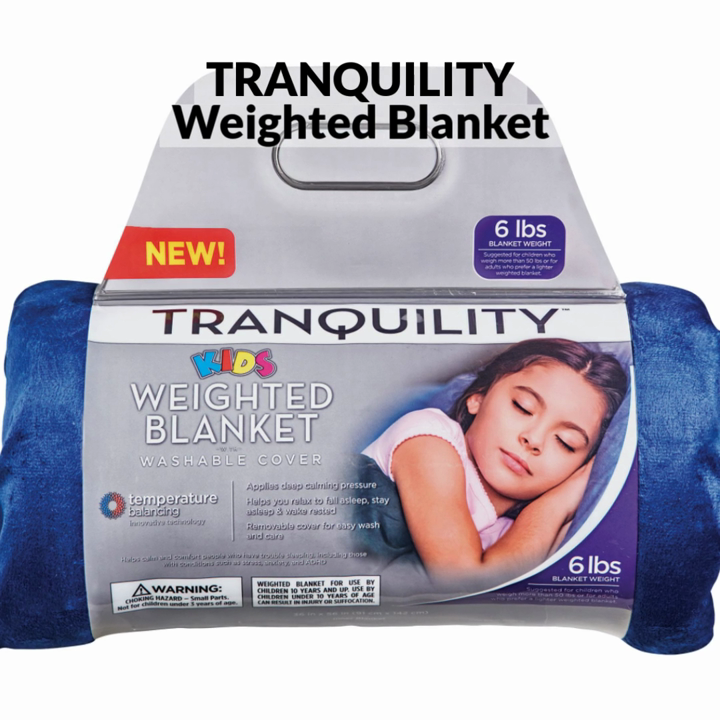 thumbnail video image 2 of Tranquility Kid's Weighted Throw Blanket for Children, 6lbs with Washable Cover, Pink, 2 of 6