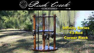 Rush Creek Creations 13 Fishing Rod Wood Corner Storage Rack