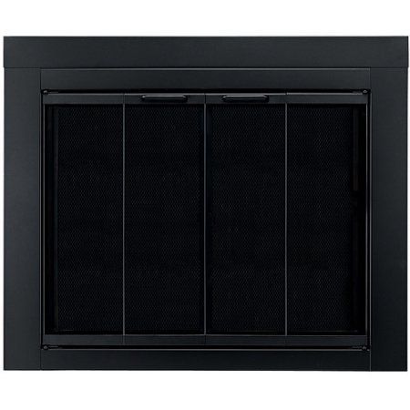 Pleasant Hearth Bi Fold Style Fireplace Glass Door Alton Black