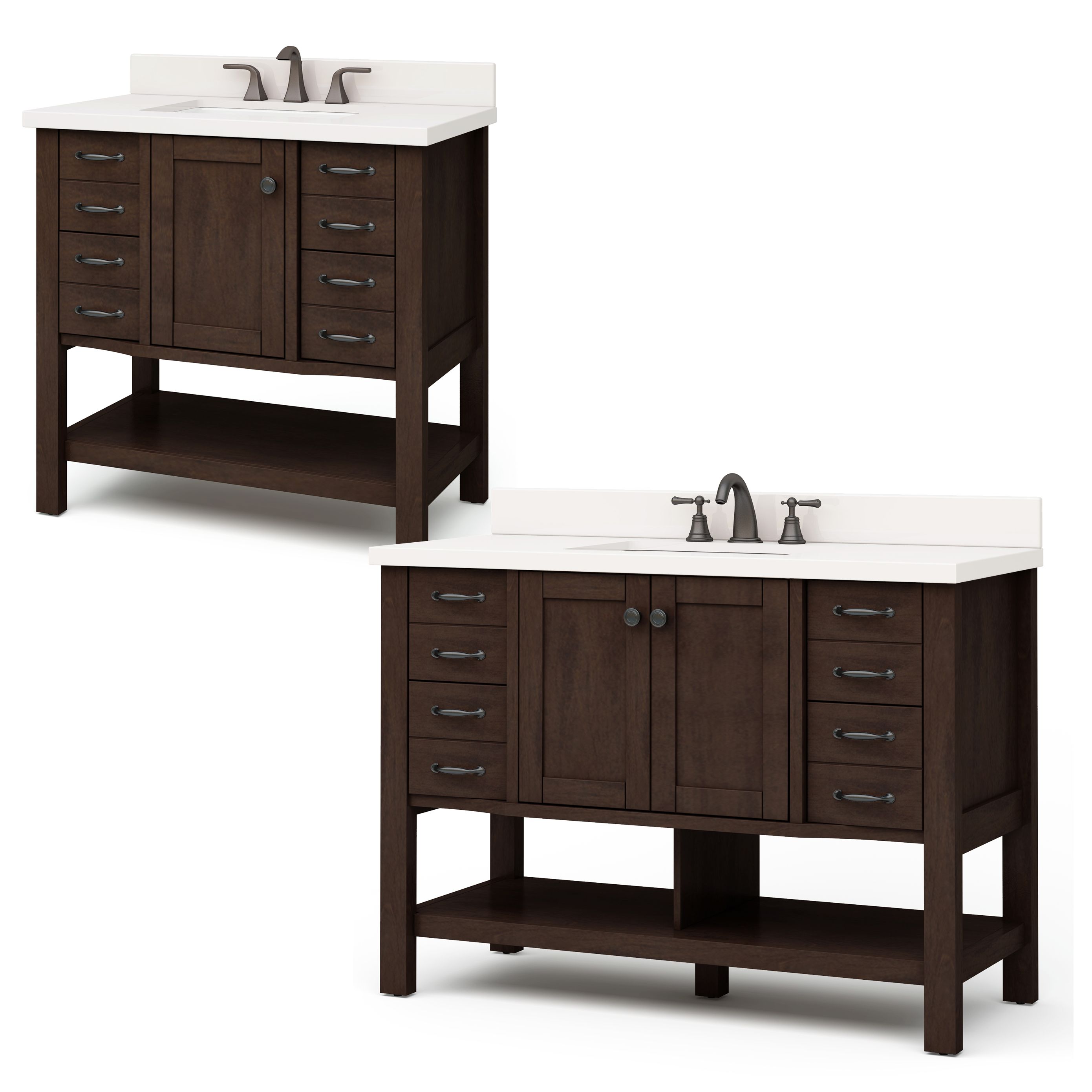 Allen Roth Kingscote 60 In Espresso Double Sink Bathroom Vanity Kingscote Vanities Are Also Available In A 36 And 48 Configuration