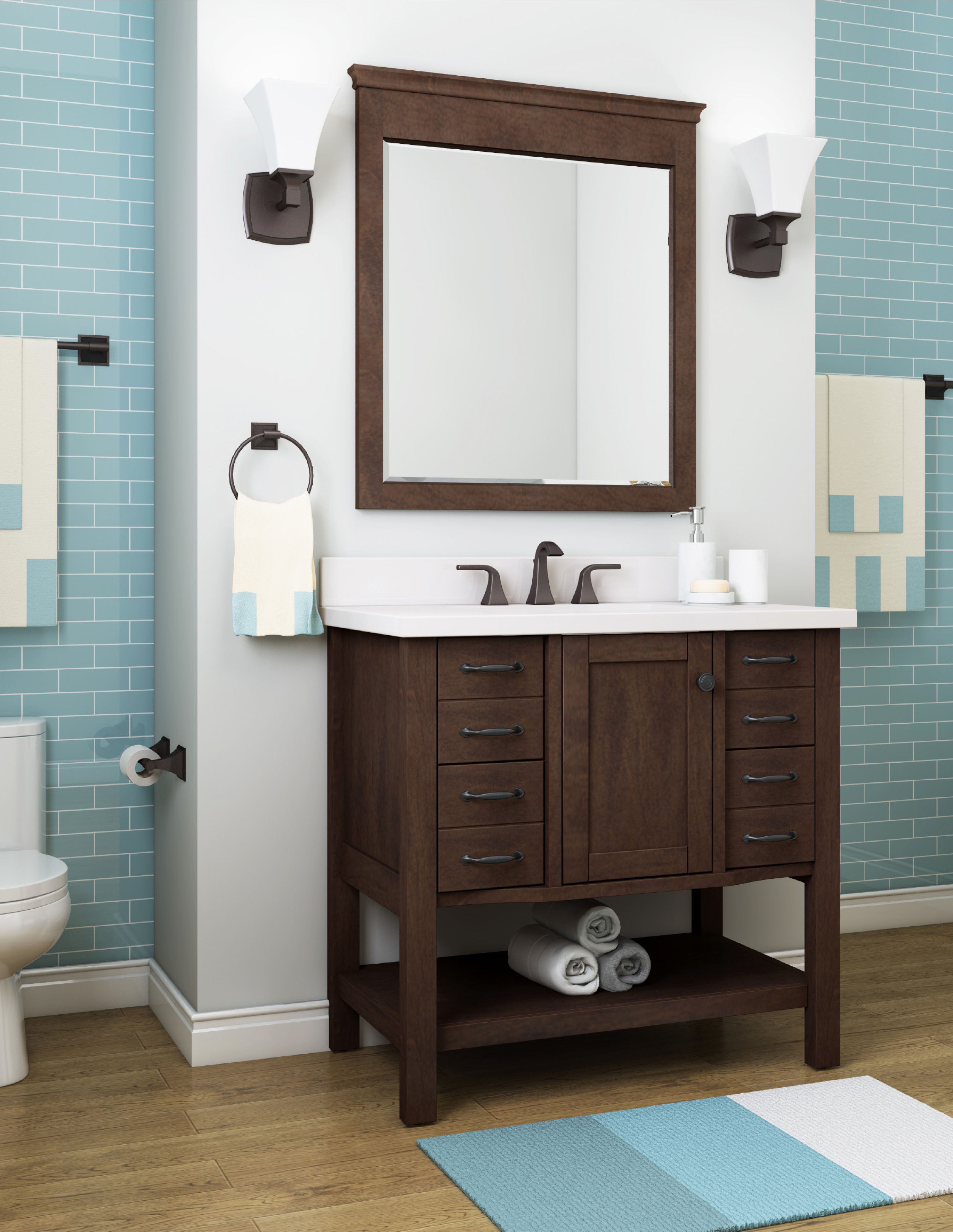 Allen Roth Kingscote 36 In Espresso Single Sink Bathroom Vanity Show Marketing Content