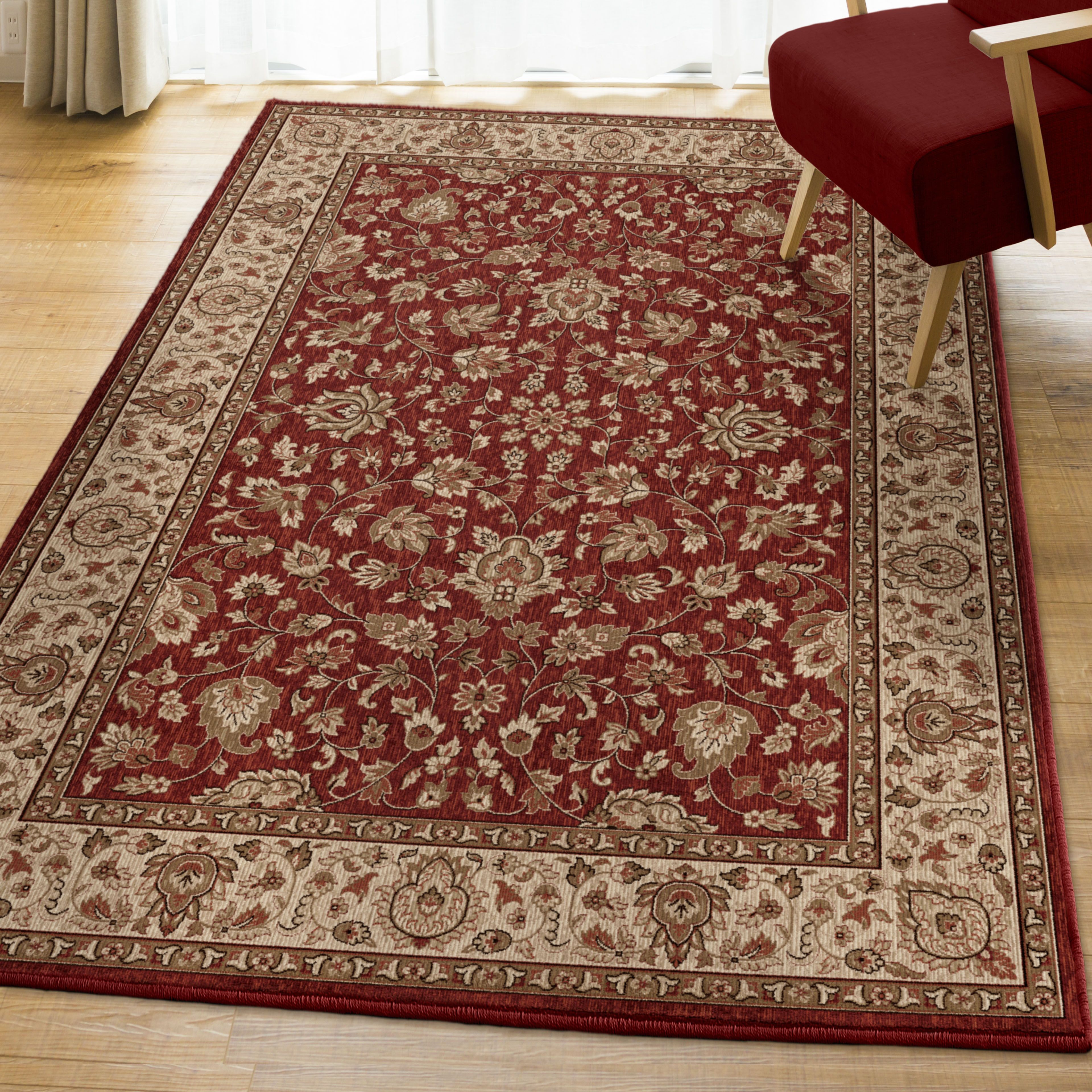 Vintage Treasures Rug Collection Bocelli Red Note The Digital Images We Display Have Most Accurate Color Possible However Due To Differences In Computer Monitors There May Be Variations