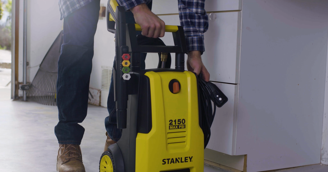 thumbnail video image 2 of Stanley SHP2150 Electric Pressure Washer with Spray Gun, Medium, Yellow, 2 of 9