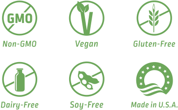 Non-Gmo, Vegan and Made in the USA