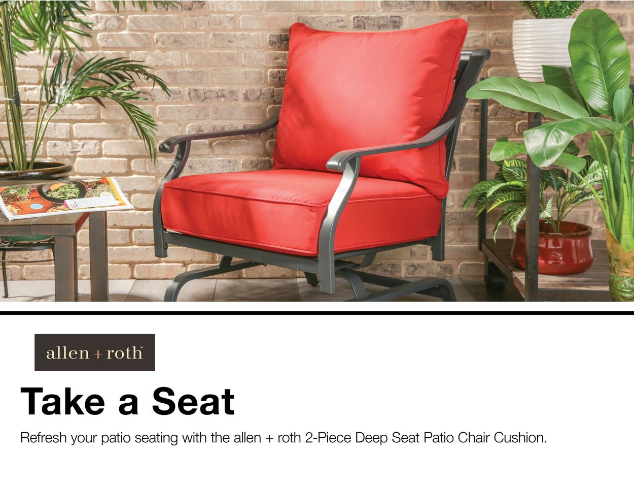 Allen Roth Patio Chair Cushion 2 Piece Canvas Chili Deep Seat Water Resistant Home Garden Yard Garden Outdoor Living Items Patio Garden Furniture Home Garden