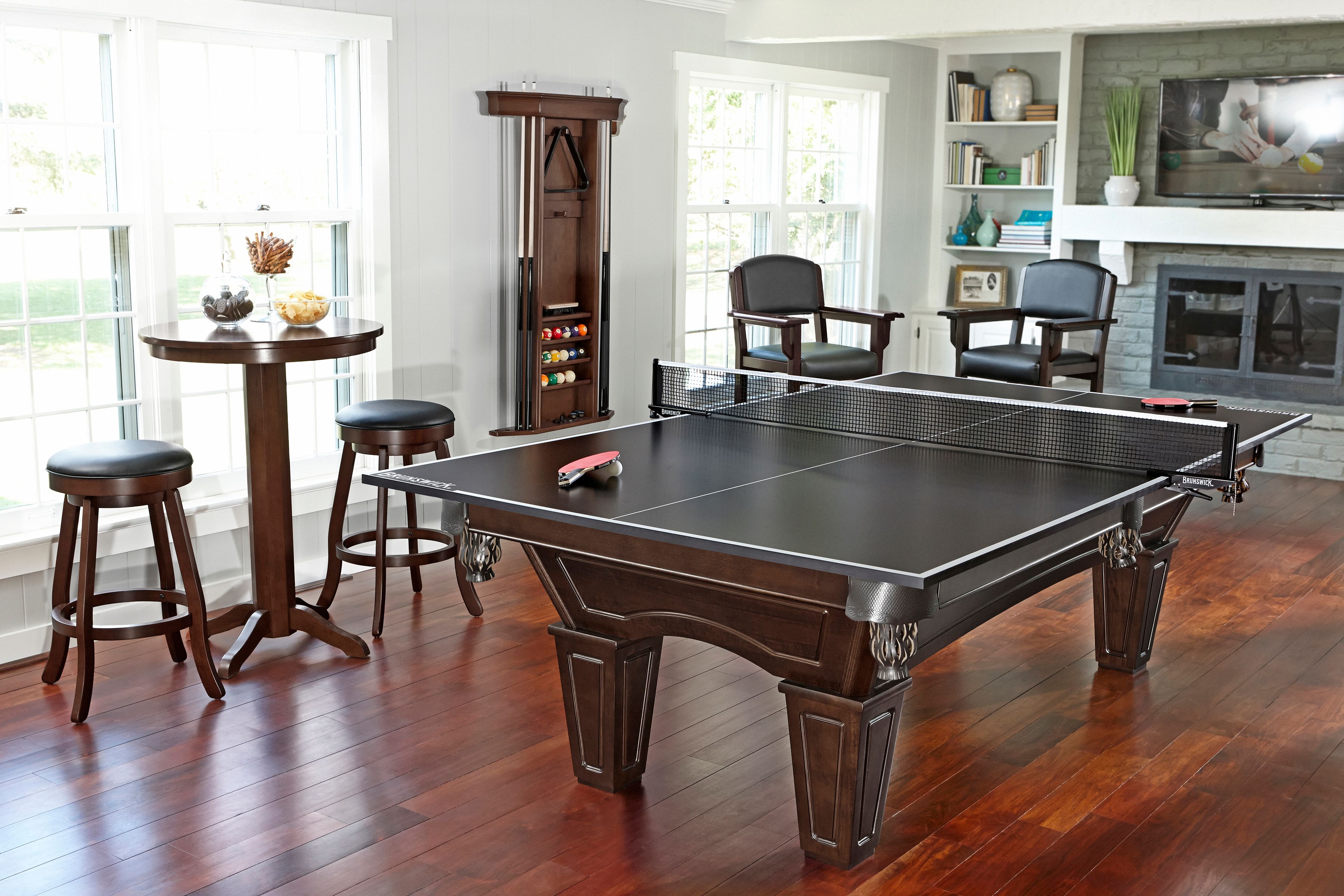 Brunswick Ashton Billiard Collection Conversion Top Table Tennis Accessories And A Handsome Wall Rack To Ingly All Of The Included In Contender Play Package