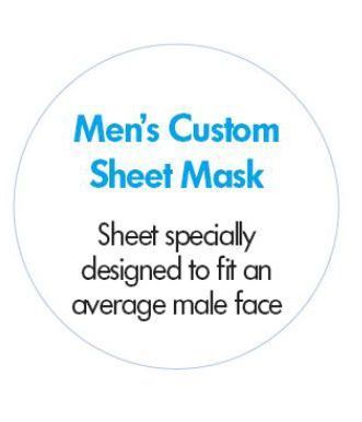 Men's Custom Sheet mask. Sheet specially designed to fit an average male face