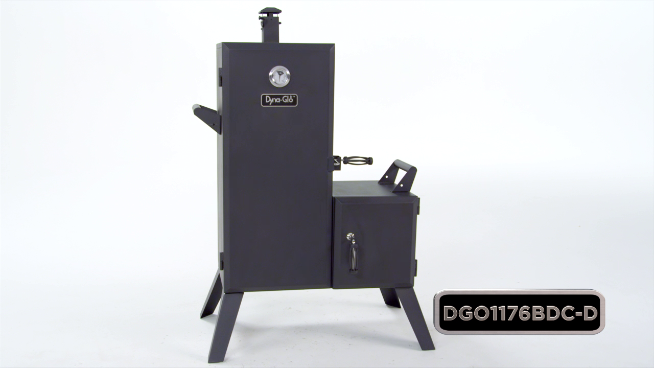 thumbnail video image 2 of Dyna-Glo DGO1176BDC-D Vertical Offset Charcoal Smoker, 2 of 9