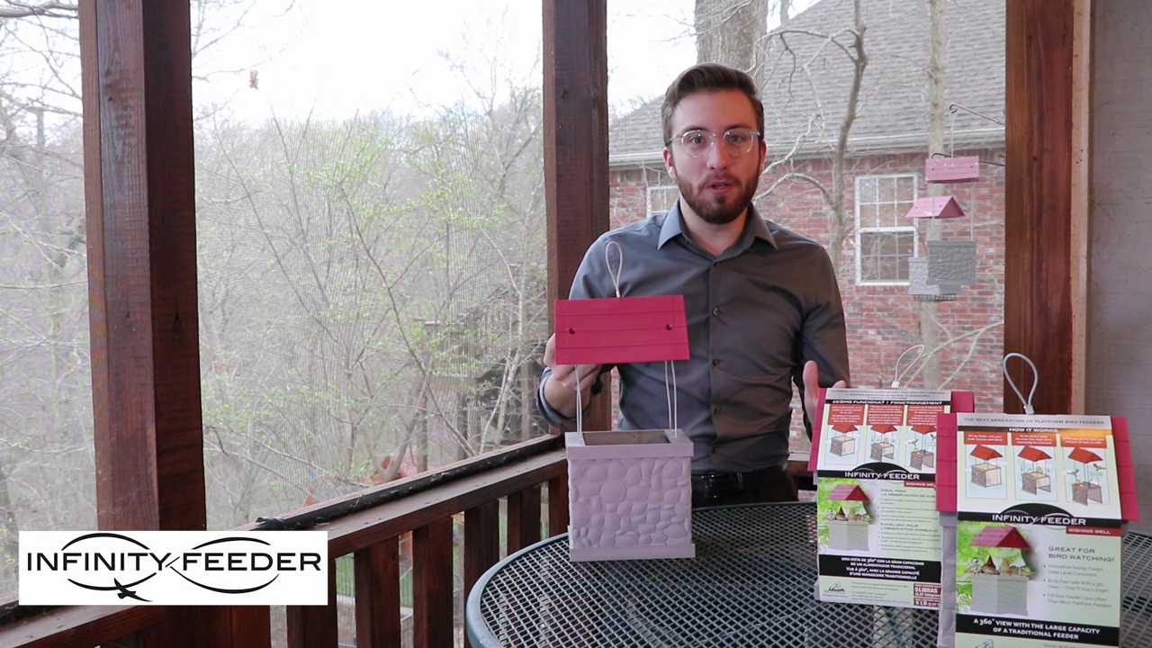 Infinity Bird Feeder - Wild Bird Feeder with 360 Degree View of Feeding Birds Infinity Bird Feeder - Wild Bird Feeder with 360 Degree View of Feeding Birds