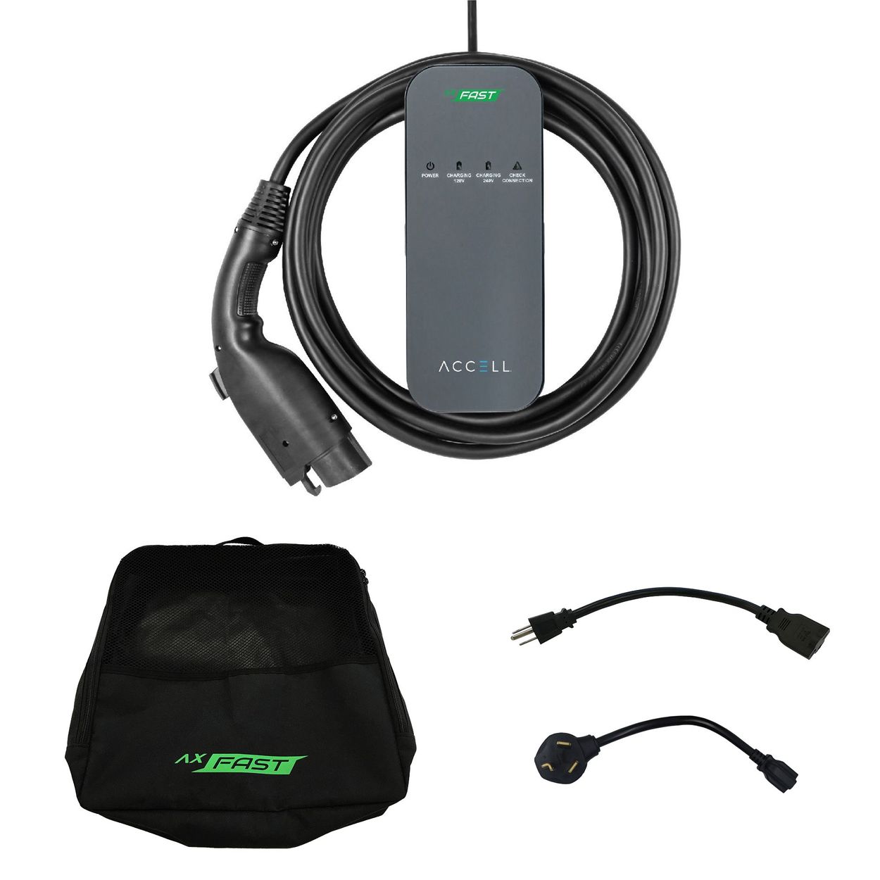 AxFAST Level 2 Portable Electric Vehicle Charger, Charging Up to 3x