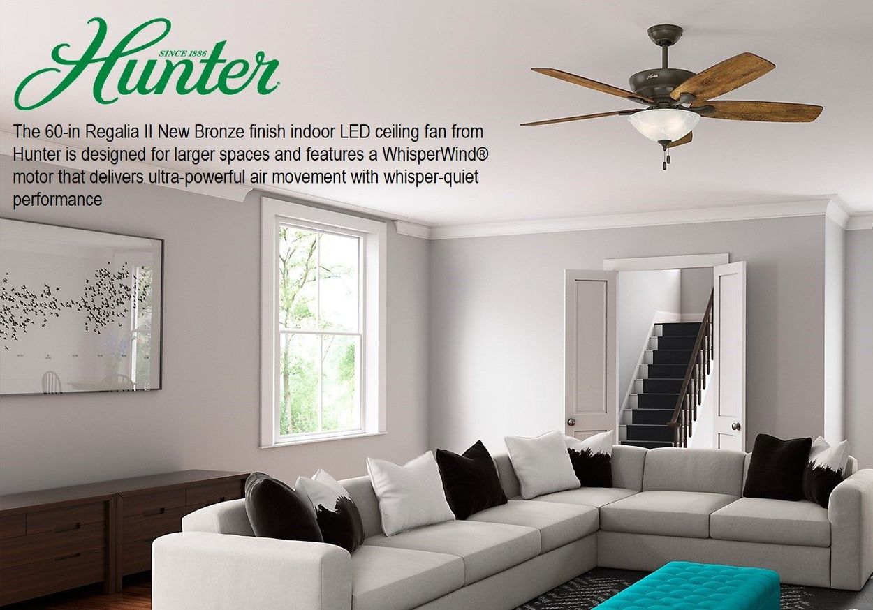 Regalia Ii 60 In Satin Bronze Led Indoor Ceiling Fan With Light Kit 5 Blade