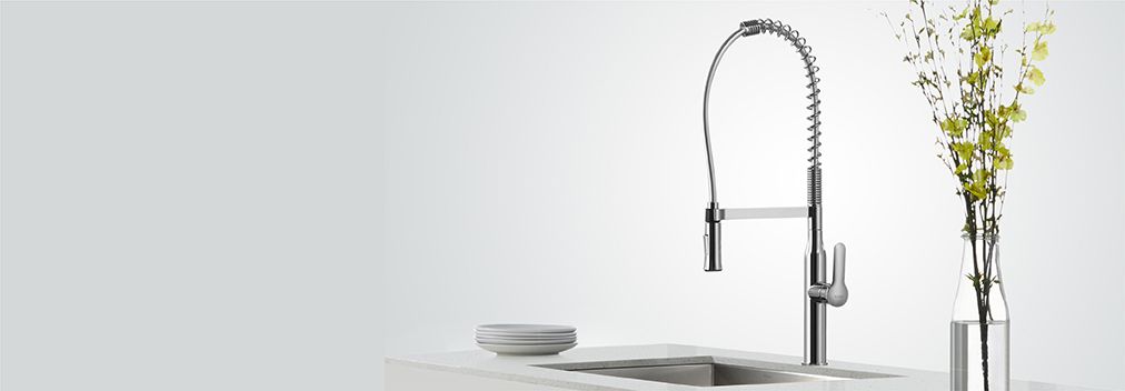 Kraus Nola Stainless Steel 1 Handle Deck Mount Pre Rinse Commercial The Beautifully Balanced Nola Commercial Faucet Is Sure To Turn Heads With High End Modern Design And Ful Functionality