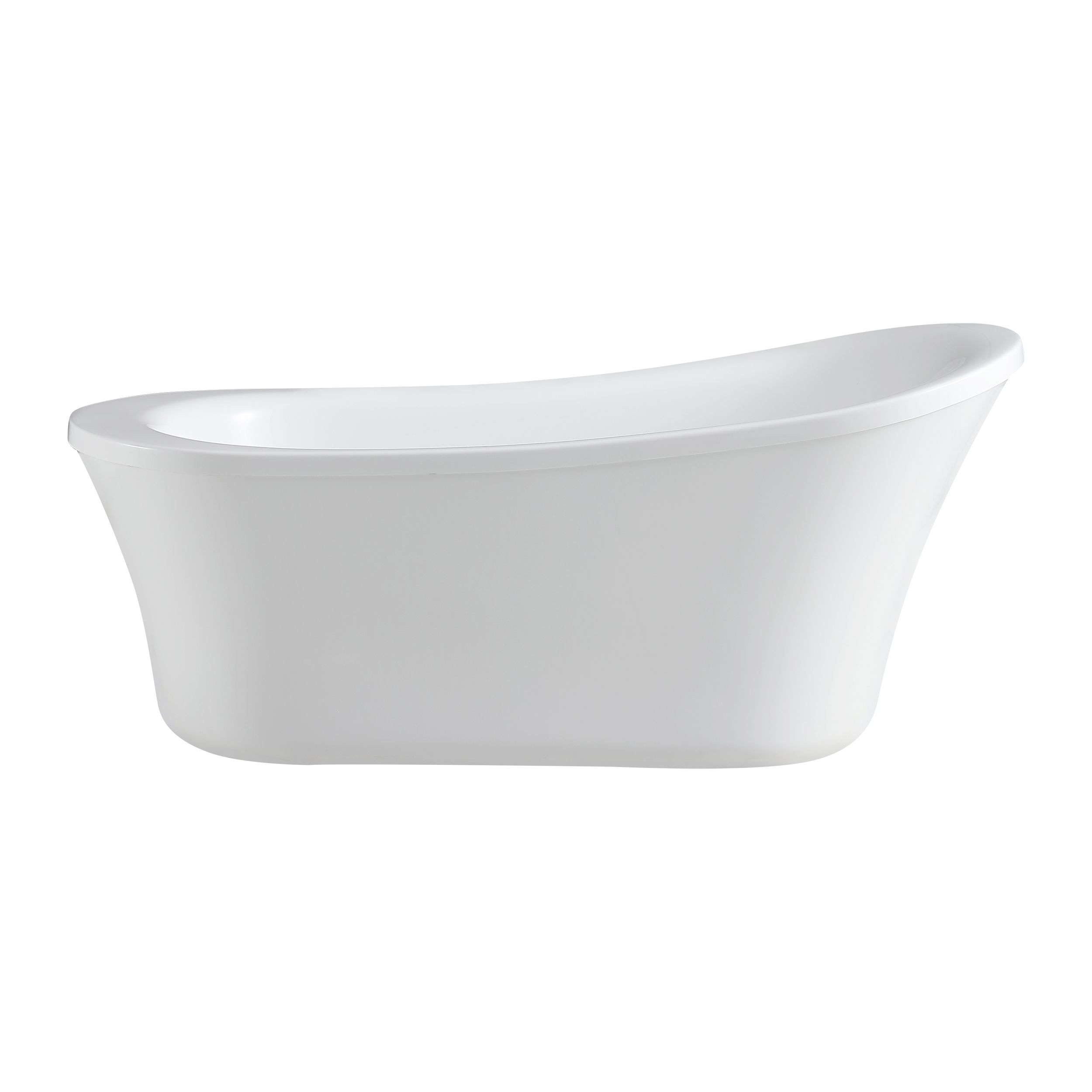 Ove Decors Rachel 71 In Gloss White Acrylic Oval Rectangle Front