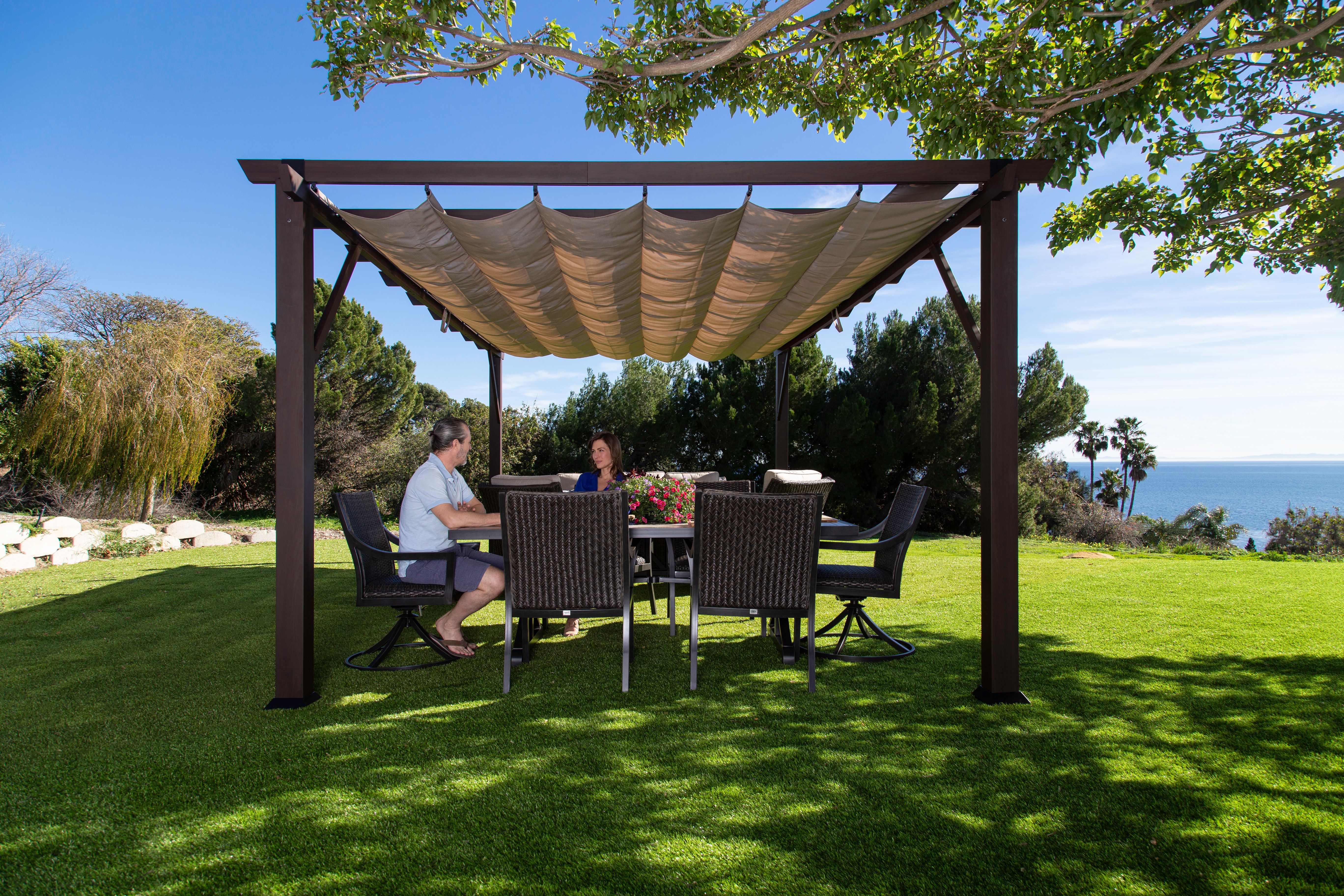 Modena Aluminum Pergola, Manually Operated Convertible Top, 12 x 16 eBay