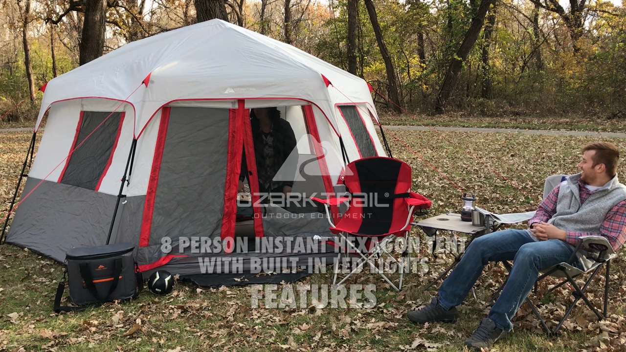 Ozark Trail 8-Person Instant Hexagon Tent with LED Lights Ozark Trail 8-Person Instant Hexagon Tent with LED Lights
