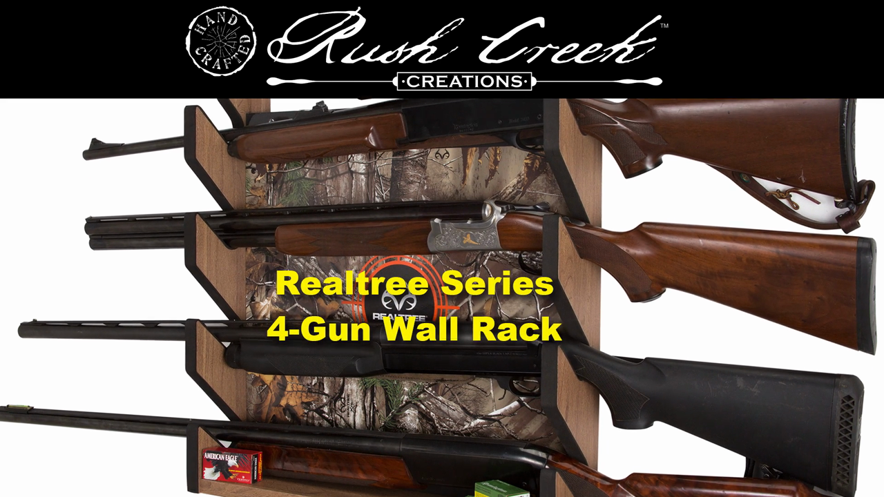thumbnail video image 2 of REALTREE Xtra Camo 4 Rifle/Shotgun Gun Wall Storage/Display Rack, 2 of 8