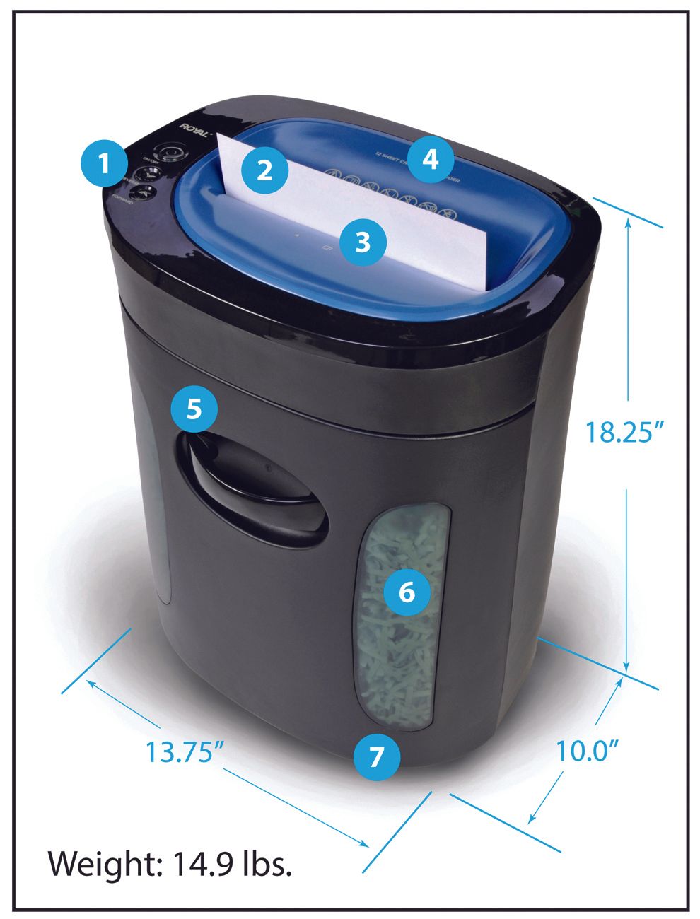 New Royal 12 Sheet Cross Cut Paper Shredder 1216X Heavy Duty Ultra