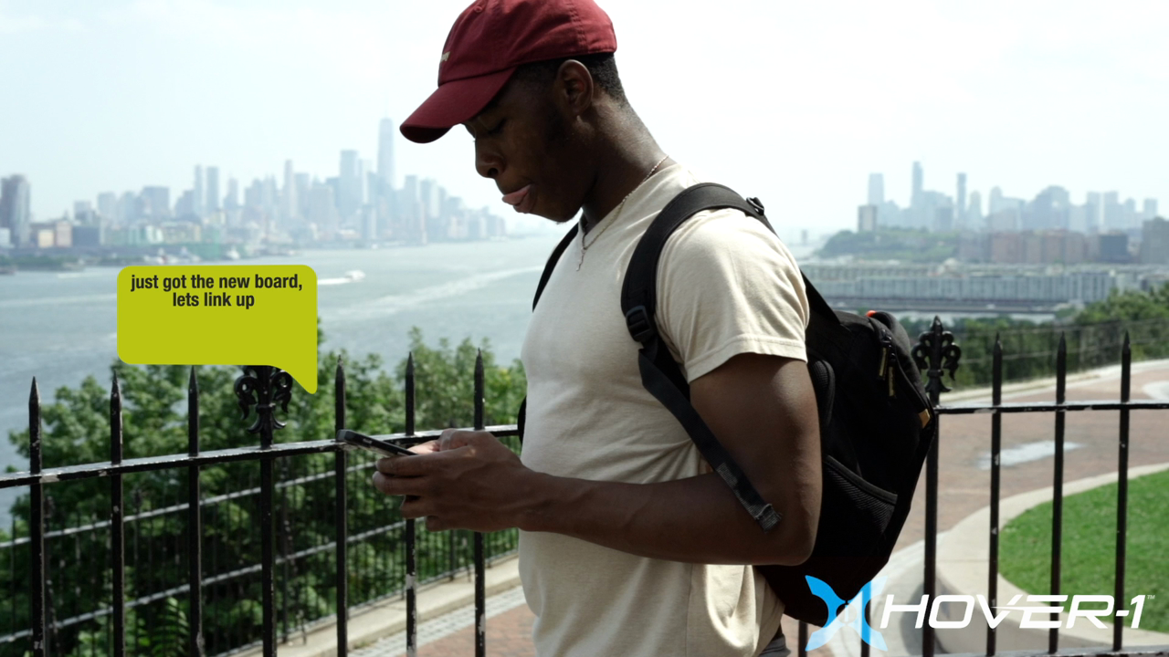 thumbnail video image 2 of Hover-1 Eclipse Hover Board with 8 In. Wheels, LED Headlights, Built-In Bluetooth Speaker, 7 MPH Max Speed - Carbon Fiber, 2 of 9