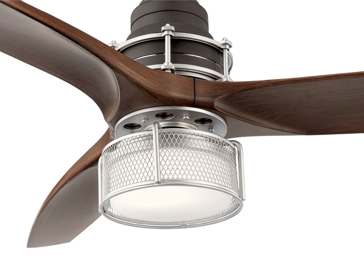 Kichler 56 In Satin Black Indoor Ceiling Fan And Remote 2 Blade