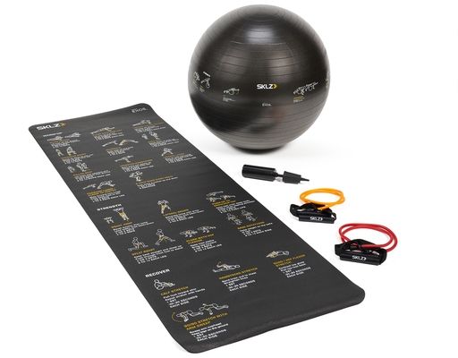 Resistance Bands Stability Ball and Mat Self-Guided Exercise Fitness Kit