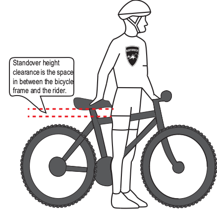 Standover height clearance is the space in between the bicycle frame and the rider.