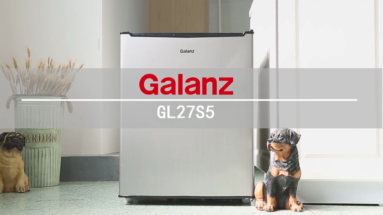 thumbnail video image 3 of Galanz 2.7 Cu ft One Door Mini Fridge, Stainless Steel Look, New, Width 19.1", 3 of 11