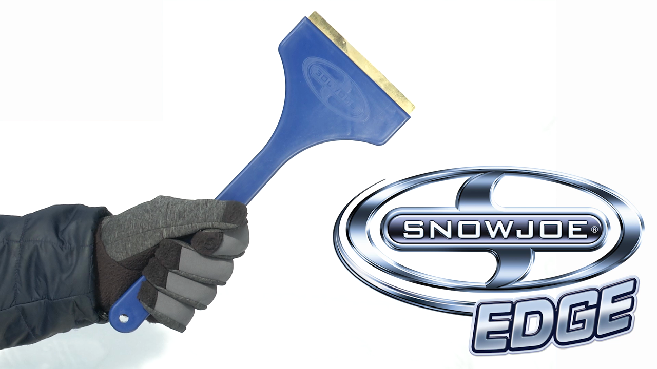thumbnail video image 2 of Snow Joe Ice Scraper W/ Oversized Handle, 4.8-inch Brass Blade, 2 of 6