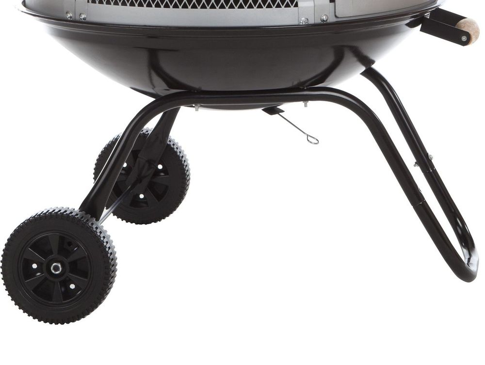 Fire Sense Bessemer Black Patio Fireplace Outdoor Portable Wheels Wood