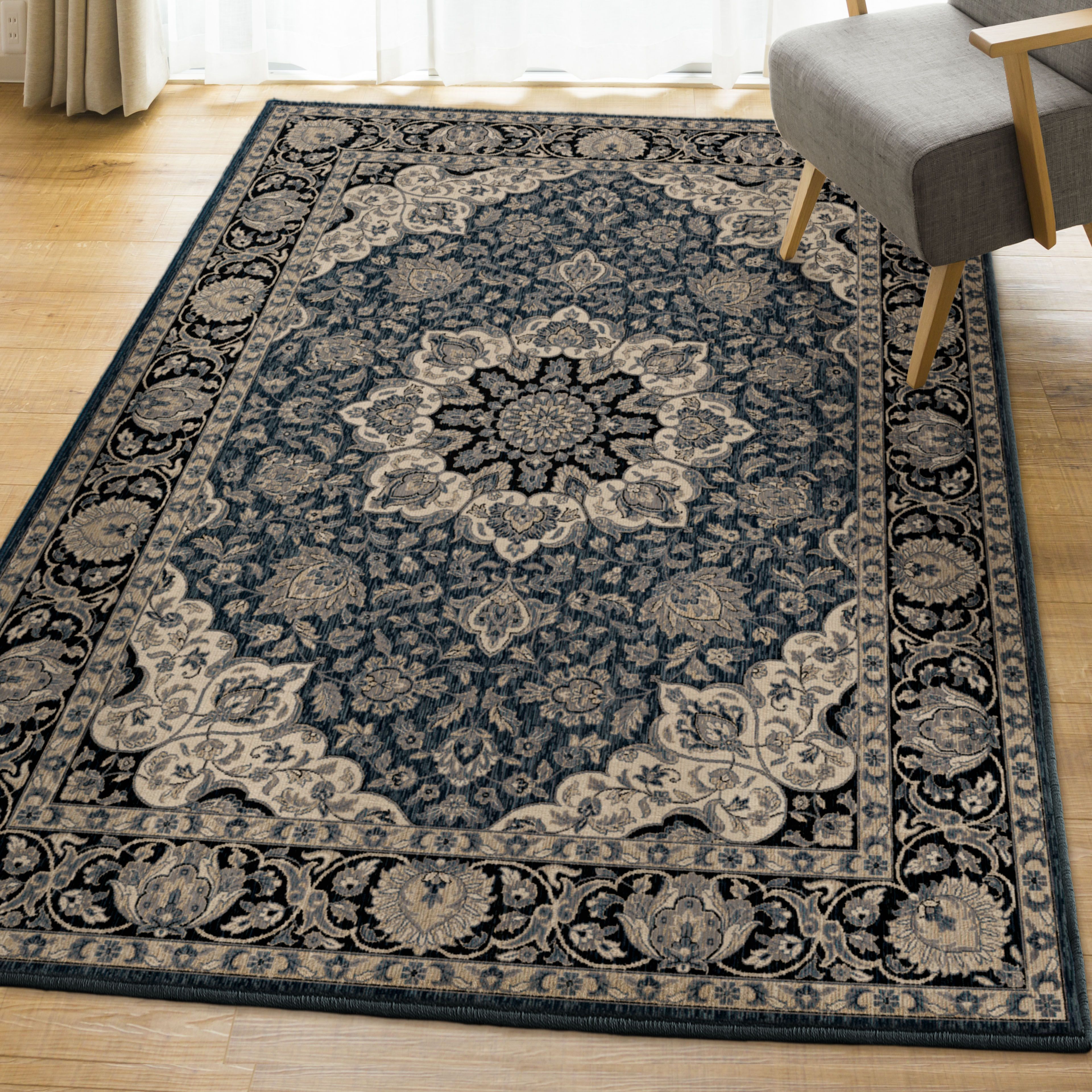 Vintage Treasures Rug Collection Dasan Navy Note The Digital Images We Display Have Most Accurate Color Possible However Due To Differences In Computer Monitors There May Be Variations