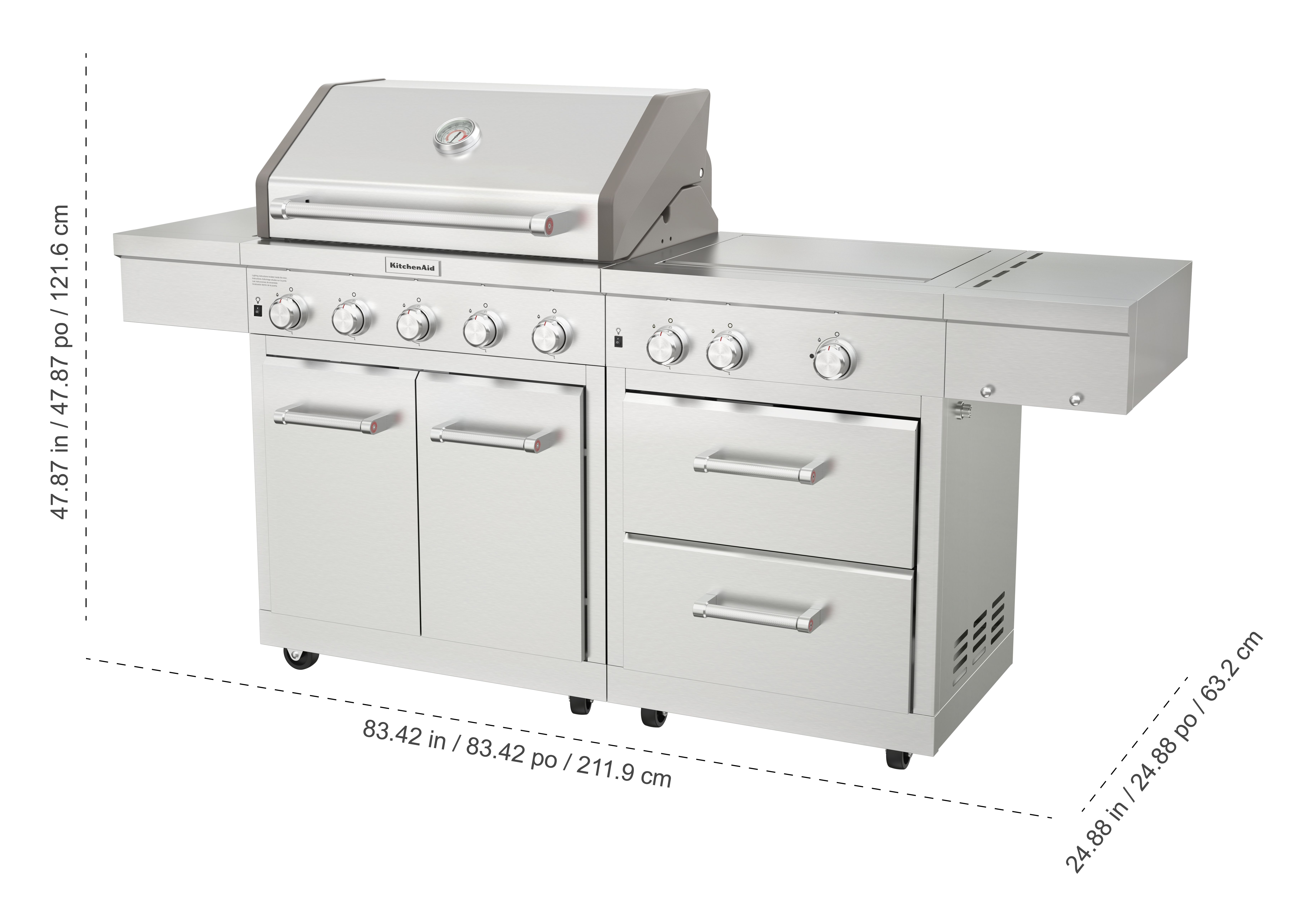Kitchenaid Stainless Steel 8 Burner Grill 84 32 L X 24 88 W