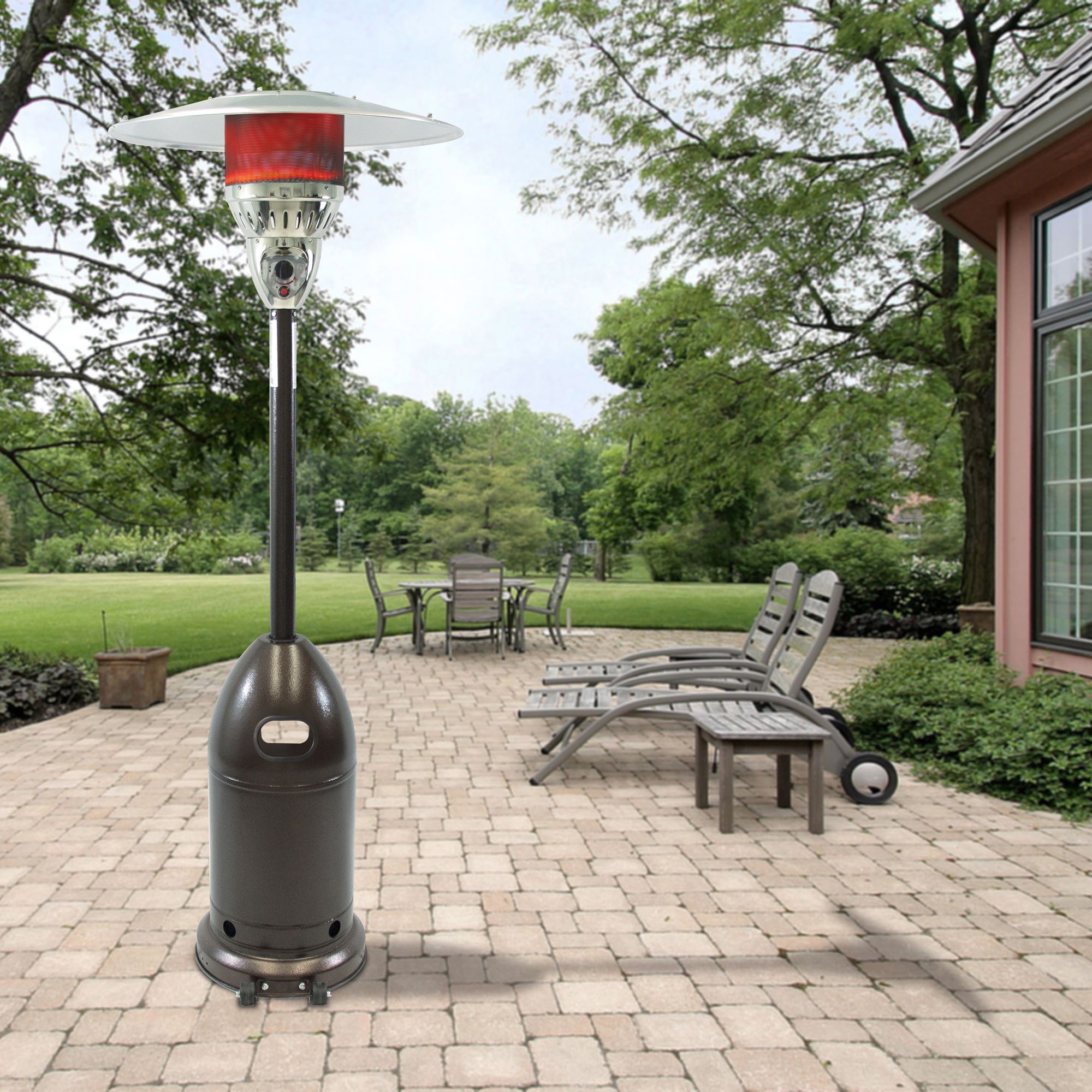 Dyna Glo 48,000 BTU Premium Hammered Bronze Propane Patio Heater ...