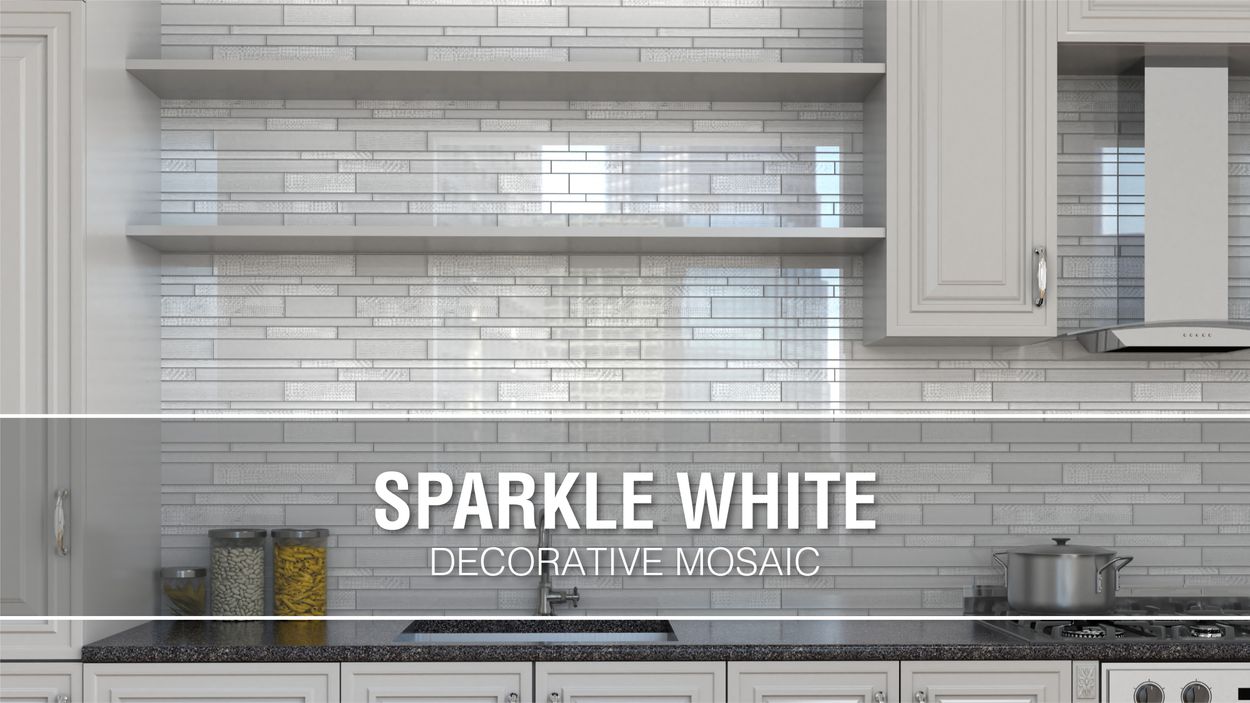 Elida Ceramica White 12 In X Glossy Gl Linear Mosaic Wall X 12 In Glossy Gl Linear Mosaic Wall
