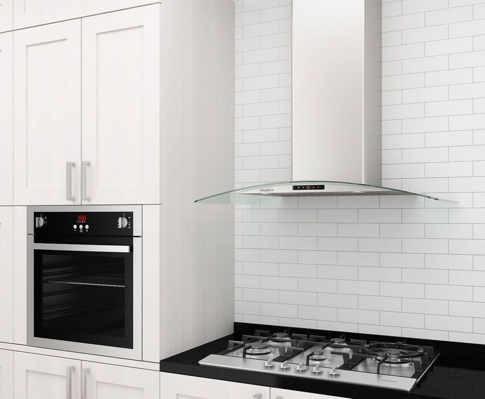 Ancona Elite Gce Glass Canopy Wall Mount Range Hood 30