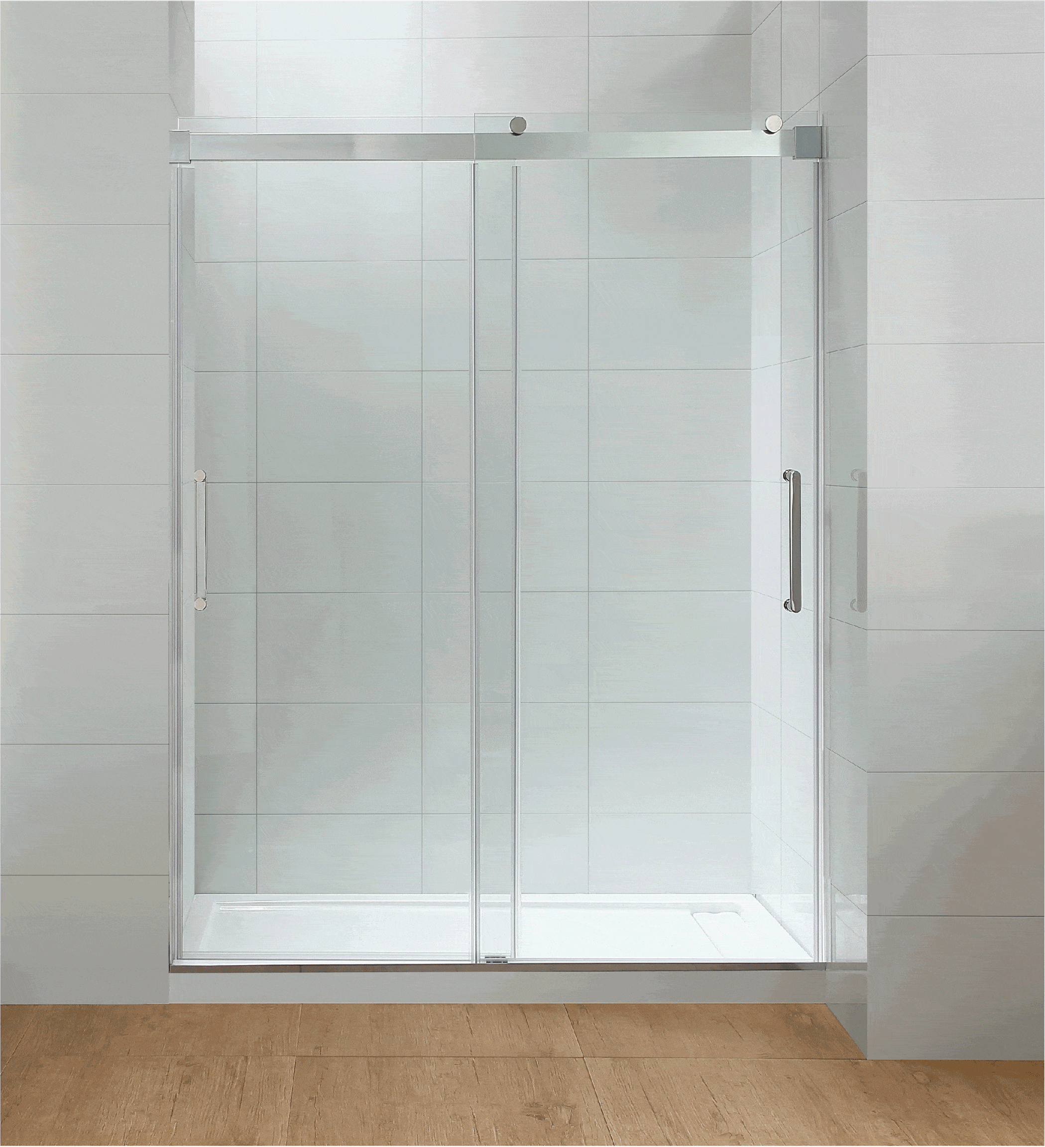 Ove Beacon 60 In Double Sliding Glass Shower Door And Base Set Key Features