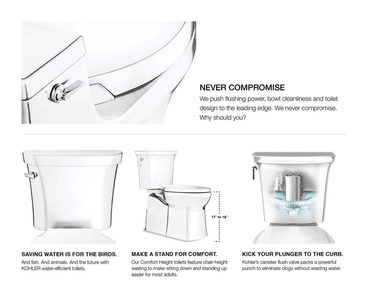 Kohler Santa Rosa White Elongated Chair Height Toilet 12 In Rough