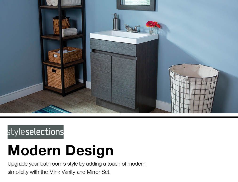 Style Selections 24 5 In Mink Single Sink Bathroom Vanity With Mink Single Sink Bathroom Vanity