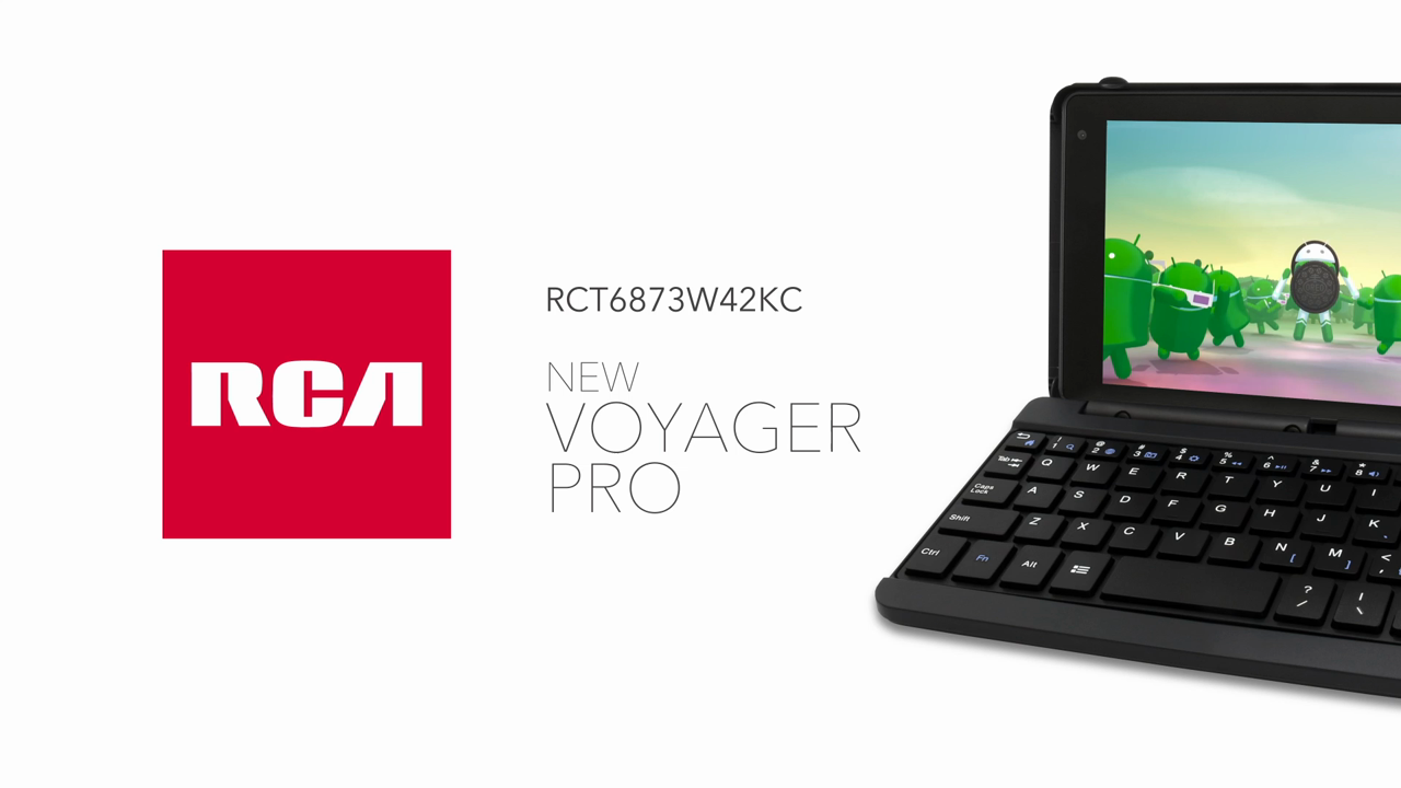 thumbnail video image 2 of RCA Voyager 7" 16GB Tablet with Keyboard Case - Android 8.1, Charcoal, 2 of 7